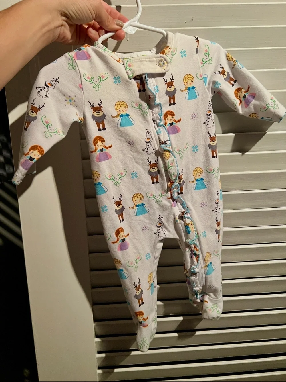 Cecil and Lou Elsa Frozen Zipper Footie 3-6 mos